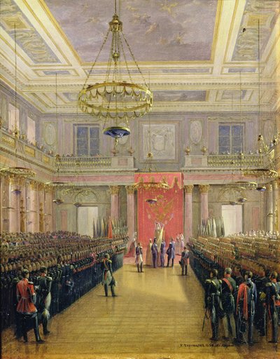 The Oath of the Successor to the Throne Alexander II Nickolaevich in the Winter Palace, 1837 by Grigori Grigor